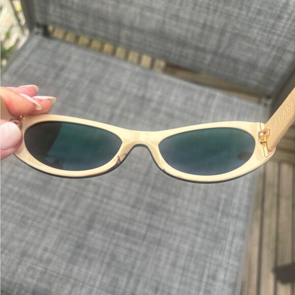 CHANEL 5129-Q 711/13 BROWN WITH BEIGE LEATHER AND BROWN GR LENSES SUNGLASSES - Picture 8 of 16